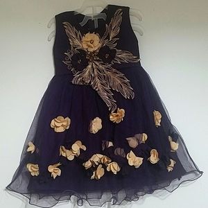 Purple dress with gold flower purple pair